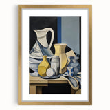 Electric Abstract Still Life Wall Art - Modern Cubist Vase Composition