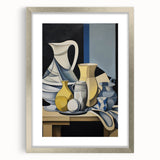 Electric Abstract Still Life Wall Art - Modern Cubist Vase Composition