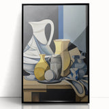 Electric Abstract Still Life Wall Art - Modern Cubist Vase Composition