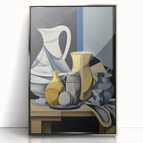 Electric Abstract Still Life Wall Art - Modern Cubist Vase Composition