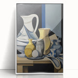 Electric Abstract Still Life Wall Art - Modern Cubist Vase Composition