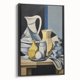 Electric Abstract Still Life Wall Art - Modern Cubist Vase Composition