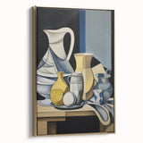 Electric Abstract Still Life Wall Art - Modern Cubist Vase Composition