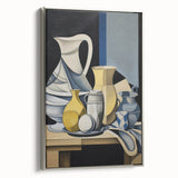 Electric Abstract Still Life Wall Art - Modern Cubist Vase Composition