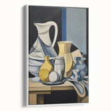 Electric Abstract Still Life Wall Art - Modern Cubist Vase Composition