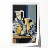 Electric Abstract Still Life Wall Art - Modern Cubist Vase Composition