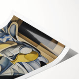 Electric Abstract Still Life Wall Art - Modern Cubist Vase Composition