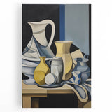 Electric Abstract Still Life Wall Art - Modern Cubist Vase Composition