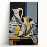 Electric Abstract Still Life Wall Art - Modern Cubist Vase Composition