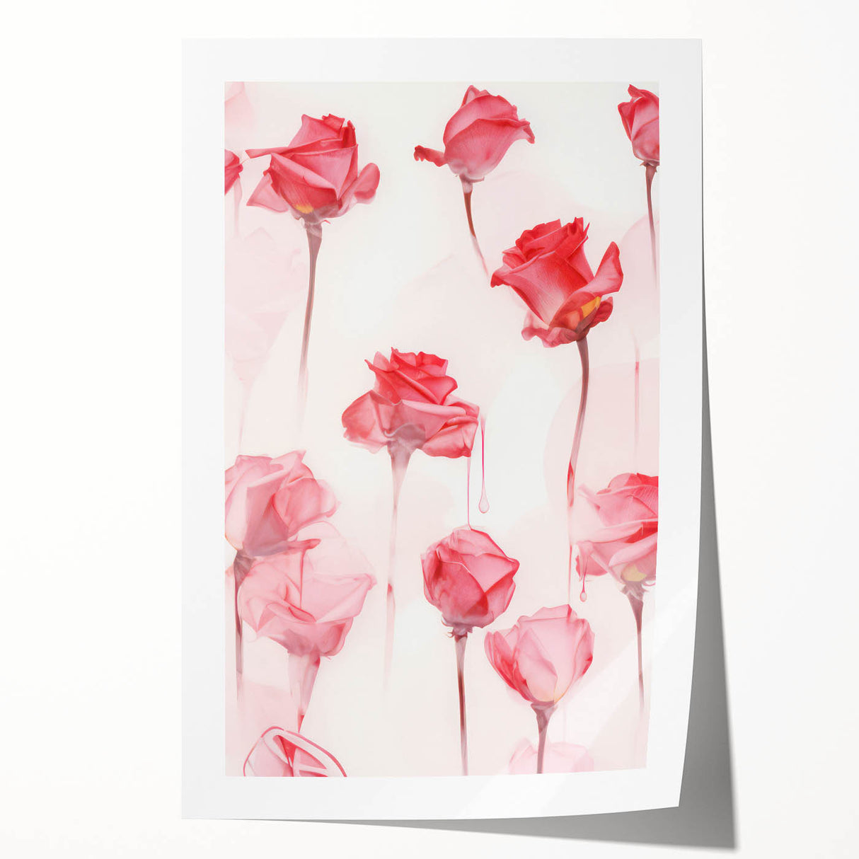 Electric Wall Art | Vibrant Rose-Inspired Modern Electric Art Canvas