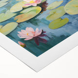 Electric Wall Art | Vibrant Water Lily-Inspired Modern Electric Art Canvas