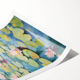 Electric Wall Art | Vibrant Water Lily-Inspired Modern Electric Art Canvas