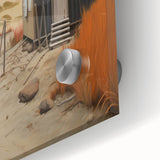 Electric Wall Art | Vibrant Beach Cabin Modern Electric Art Canvas