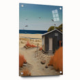 Electric Wall Art | Vibrant Beach Cabin Modern Electric Art Canvas