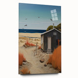Electric Wall Art | Vibrant Beach Cabin Modern Electric Art Canvas