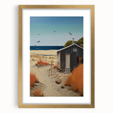 Electric Wall Art | Vibrant Beach Cabin Modern Electric Art Canvas