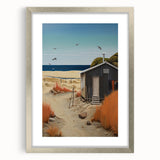 Electric Wall Art | Vibrant Beach Cabin Modern Electric Art Canvas