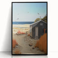 Electric Wall Art | Vibrant Beach Cabin Modern Electric Art Canvas