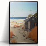 Electric Wall Art | Vibrant Beach Cabin Modern Electric Art Canvas