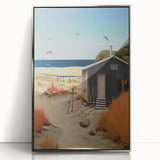 Electric Wall Art | Vibrant Beach Cabin Modern Electric Art Canvas