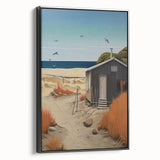 Electric Wall Art | Vibrant Beach Cabin Modern Electric Art Canvas