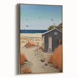 Electric Wall Art | Vibrant Beach Cabin Modern Electric Art Canvas