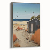 Electric Wall Art | Vibrant Beach Cabin Modern Electric Art Canvas