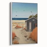 Electric Wall Art | Vibrant Beach Cabin Modern Electric Art Canvas