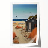 Electric Wall Art | Vibrant Beach Cabin Modern Electric Art Canvas