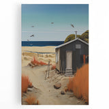Electric Wall Art | Vibrant Beach Cabin Modern Electric Art Canvas