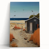 Electric Wall Art | Vibrant Beach Cabin Modern Electric Art Canvas