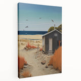 Electric Wall Art | Vibrant Beach Cabin Modern Electric Art Canvas