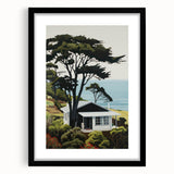 Electric Wall Art | Vibrant Hillside Cabin Modern Electric Art Canvas