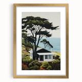 Electric Wall Art | Vibrant Hillside Cabin Modern Electric Art Canvas