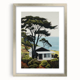 Electric Wall Art | Vibrant Hillside Cabin Modern Electric Art Canvas