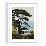 Electric Wall Art | Vibrant Hillside Cabin Modern Electric Art Canvas