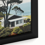 Electric Wall Art | Vibrant Hillside Cabin Modern Electric Art Canvas