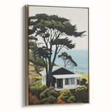 Electric Wall Art | Vibrant Hillside Cabin Modern Electric Art Canvas