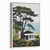 Electric Wall Art | Vibrant Hillside Cabin Modern Electric Art Canvas