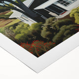 Electric Wall Art | Vibrant Hillside Cabin Modern Electric Art Canvas