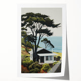 Electric Wall Art | Vibrant Hillside Cabin Modern Electric Art Canvas