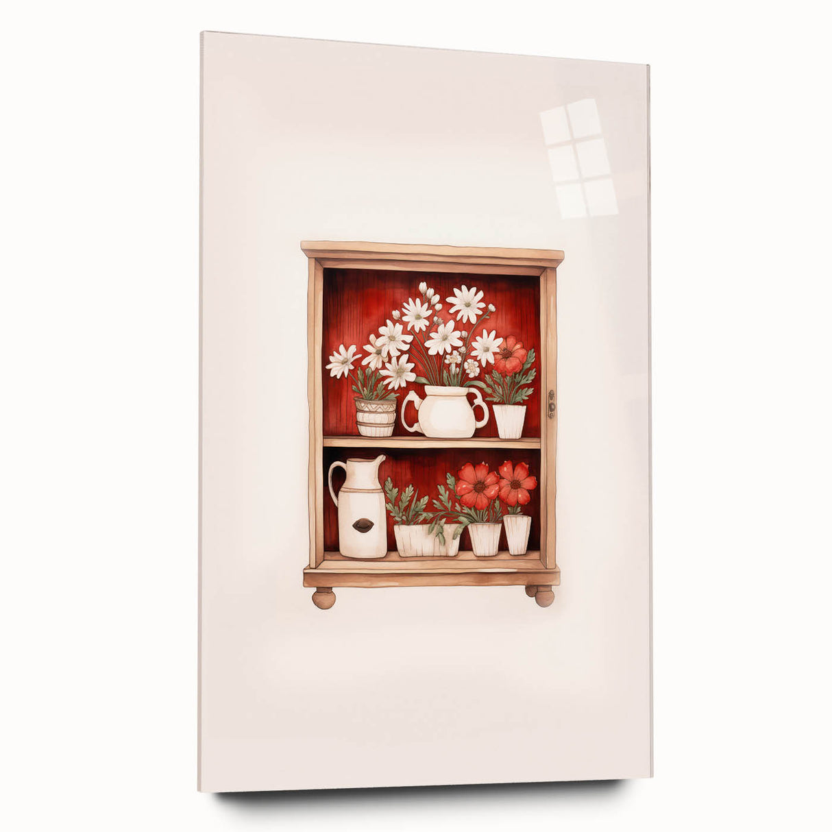 Electric Wall Art | Vibrant Floral Shelf Modern Electric Art Canvas