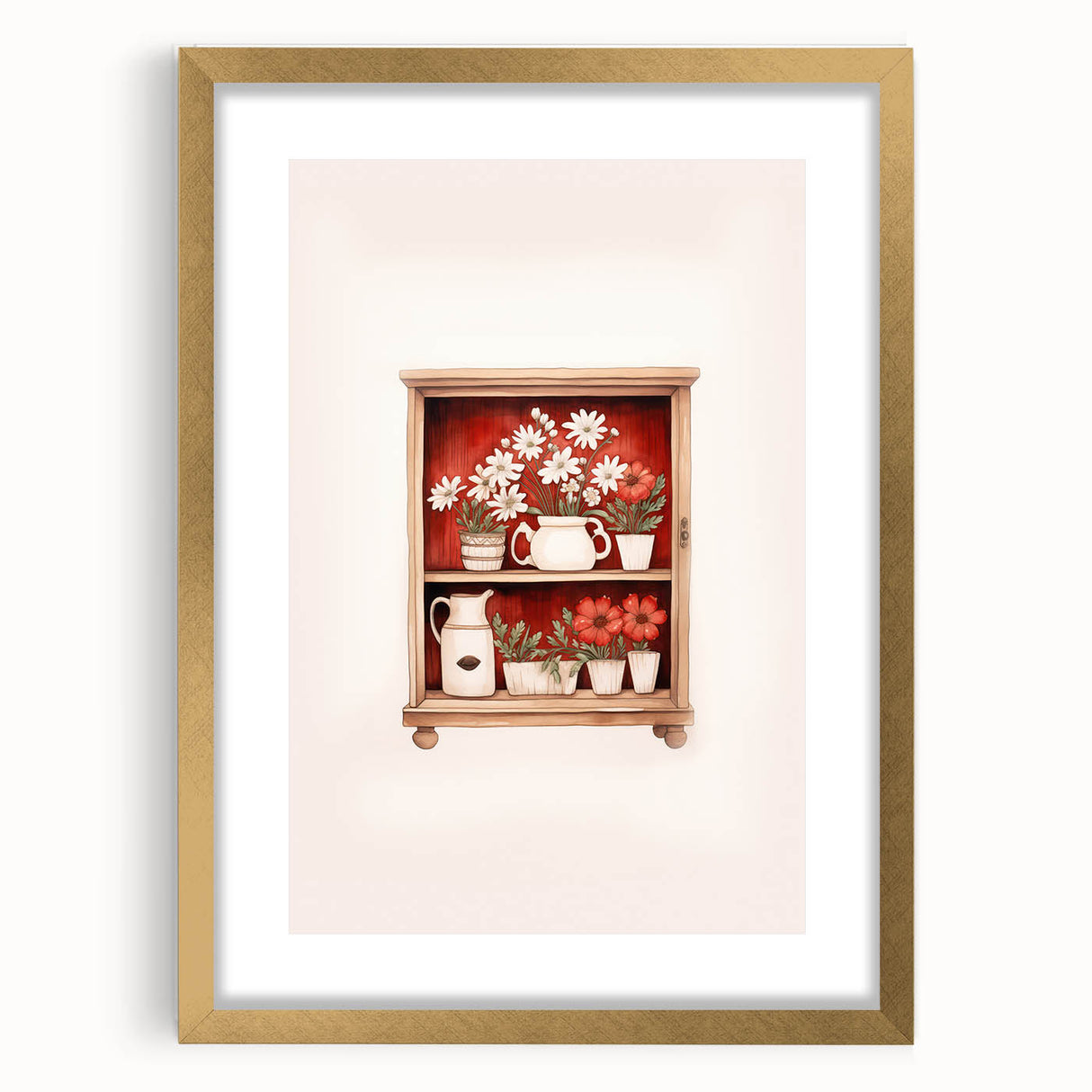 Electric Wall Art | Vibrant Floral Shelf Modern Electric Art Canvas