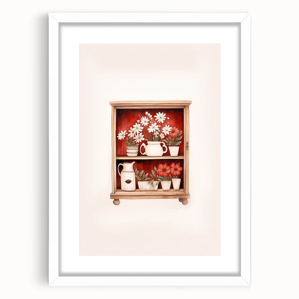 Electric Wall Art | Vibrant Floral Shelf Modern Electric Art Canvas