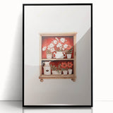 Electric Wall Art | Vibrant Floral Shelf Modern Electric Art Canvas
