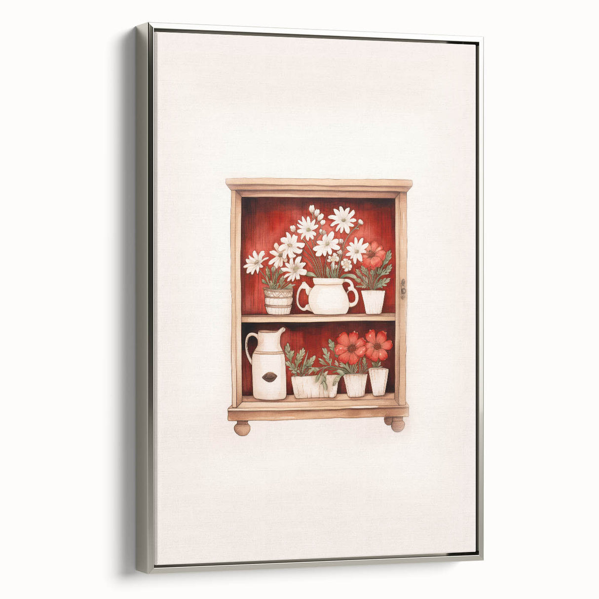 Electric Wall Art | Vibrant Floral Shelf Modern Electric Art Canvas