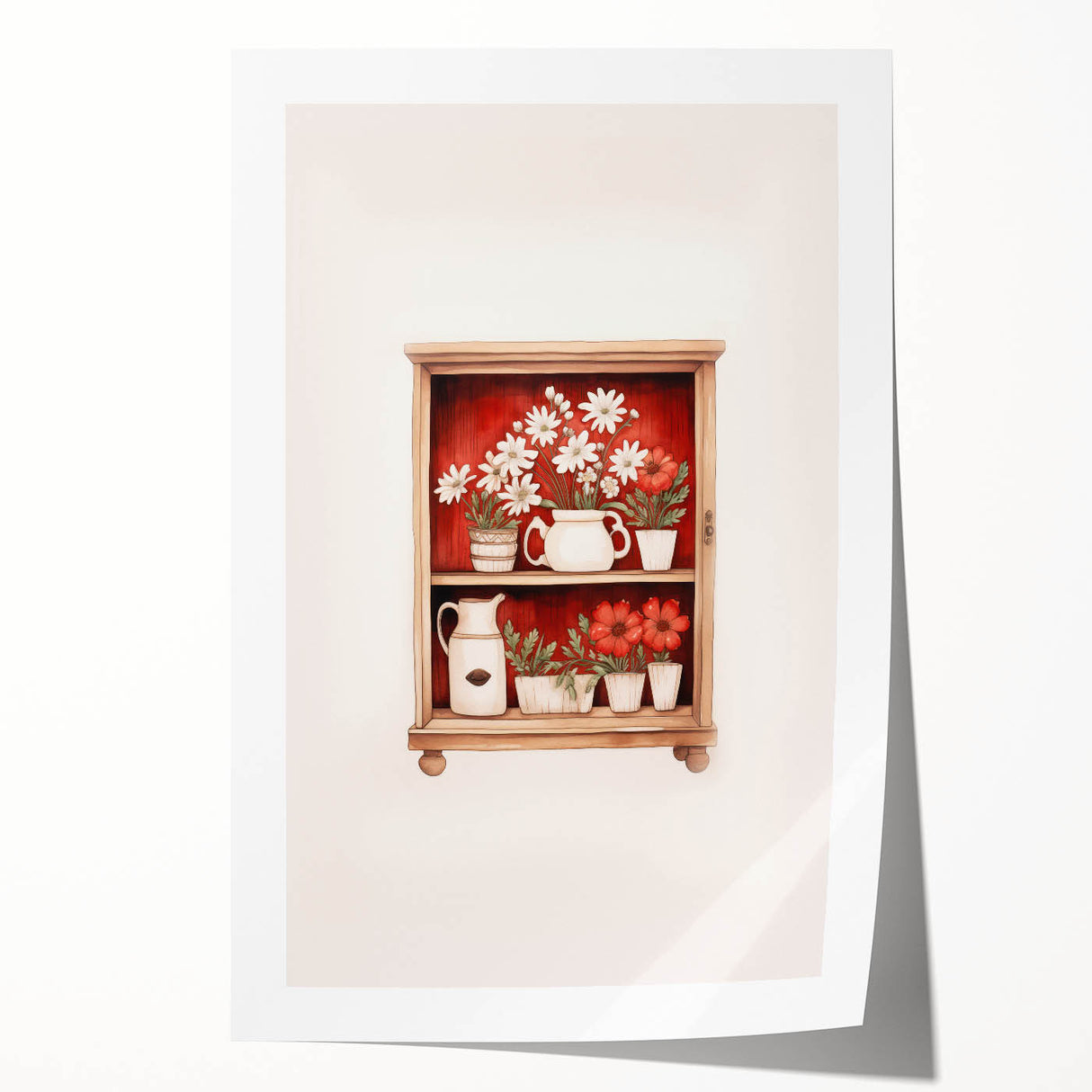 Electric Wall Art | Vibrant Floral Shelf Modern Electric Art Canvas