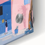 Electric Wall Art | Vibrant Pink & Blue Modern Electric House Art Canvas