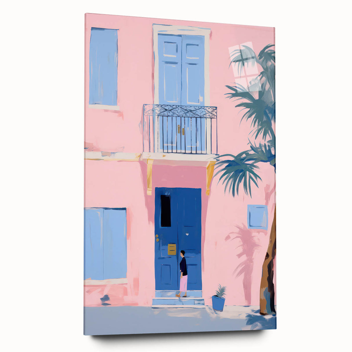 Electric Wall Art | Vibrant Pink & Blue Modern Electric House Art Canvas