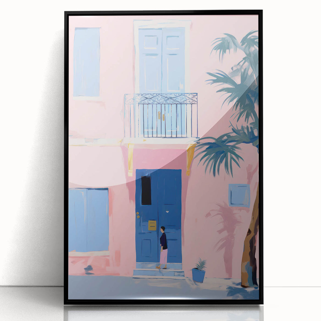 Electric Wall Art | Vibrant Pink & Blue Modern Electric House Art Canvas